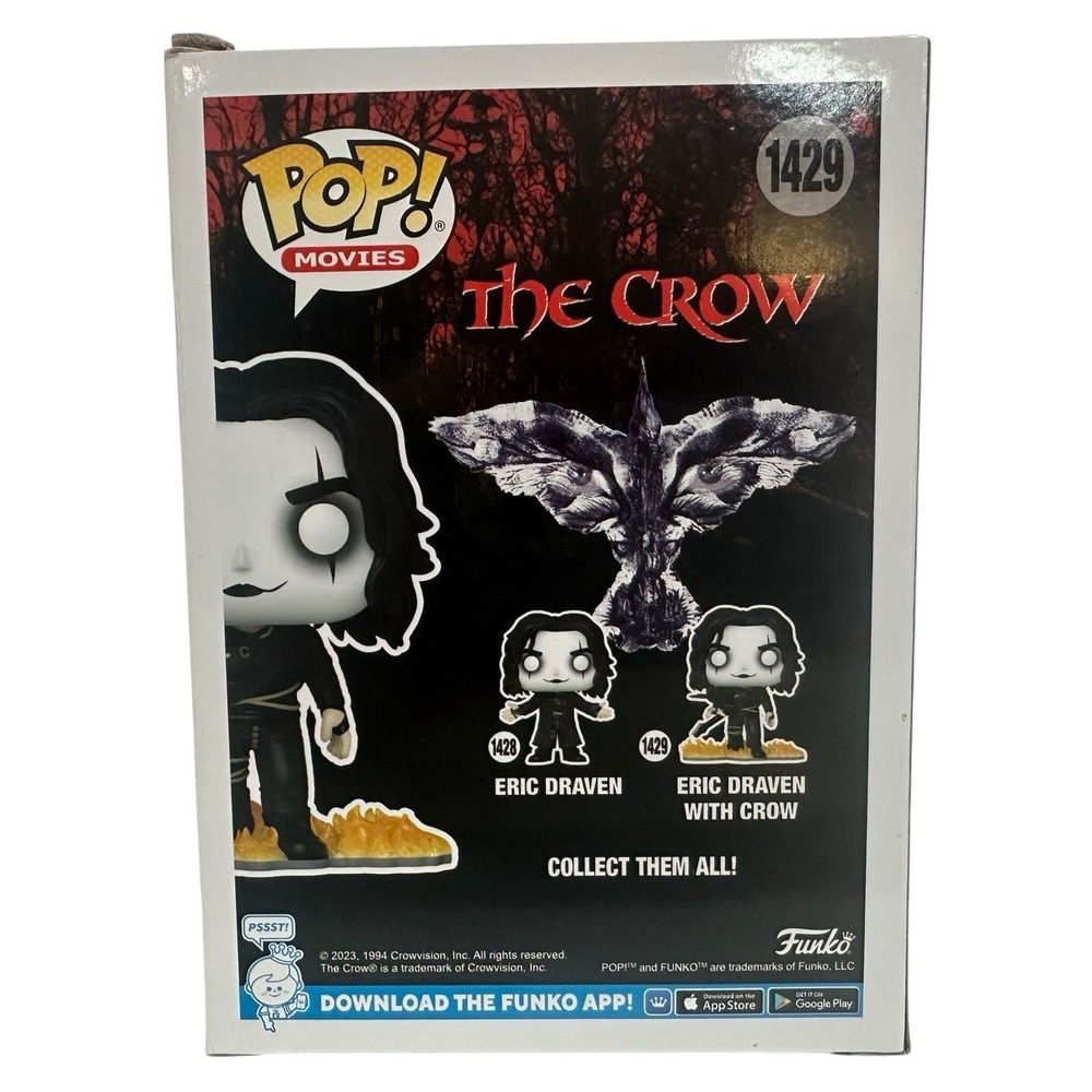 Funko Pop Movies The Crow Eric Draven with Crow #1429 Vinyl Figure In Flames - Picture 3 of 6